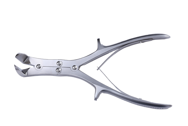 Right-angle bone biting scissors